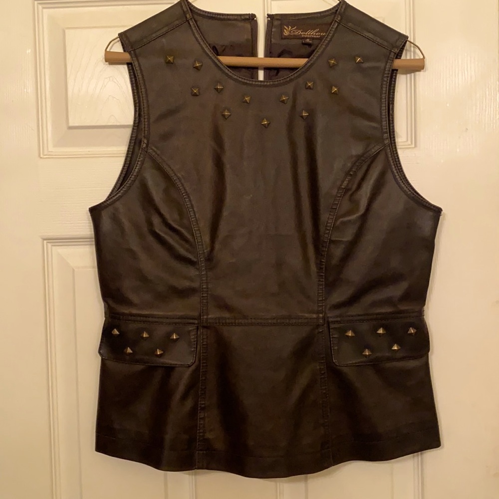 Dollhouse leather medium brown shirt